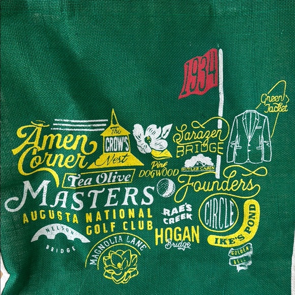 NWOT Masters Green and Yellow Tote Bag - Picture 2 of 5